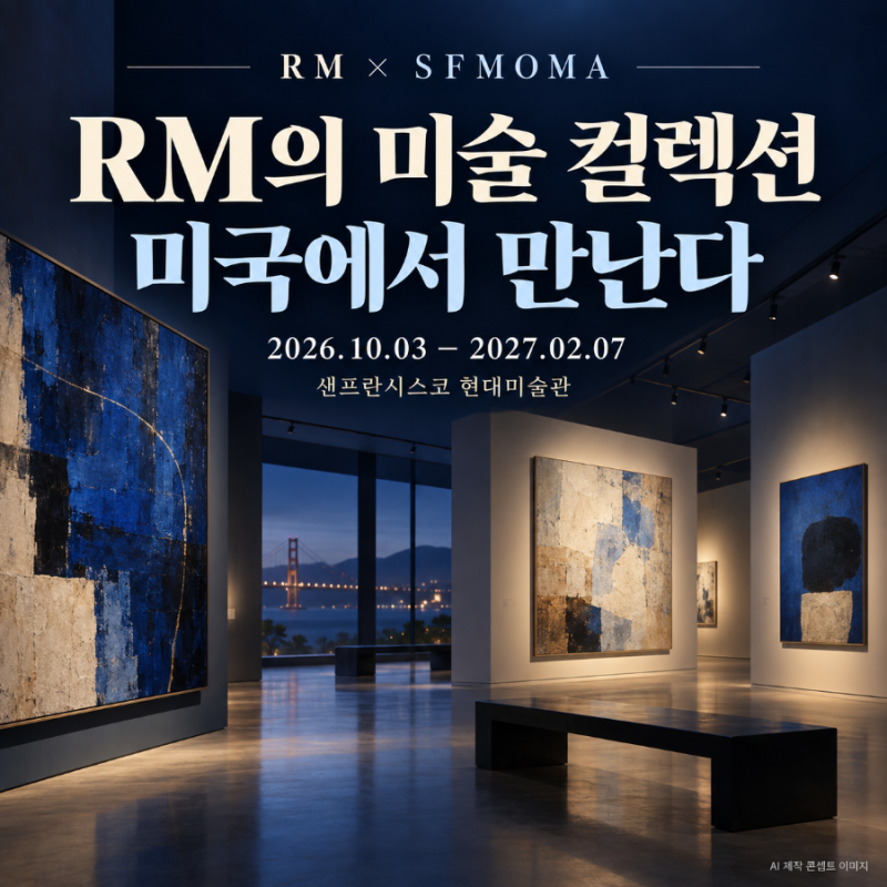 BTS RM 전시회, 개인 소장품 약 150점 공개…샌프란시스코에서 만나는 미술 취향