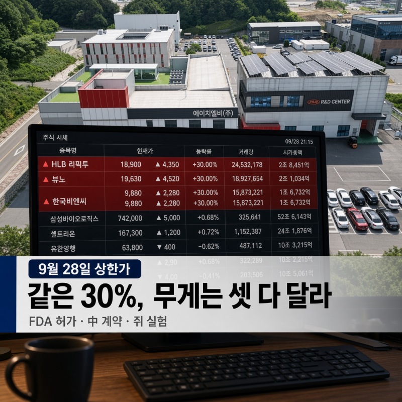 ▶ HLB 리픽투 정식승인, 상한가 3종목 무게가 다른 이유 3가지