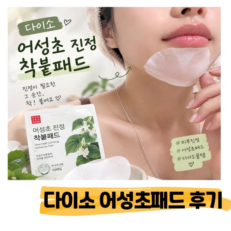 다이소 어성초 진정 착붙패드, 5천원에 80매, 피부진정 후기
