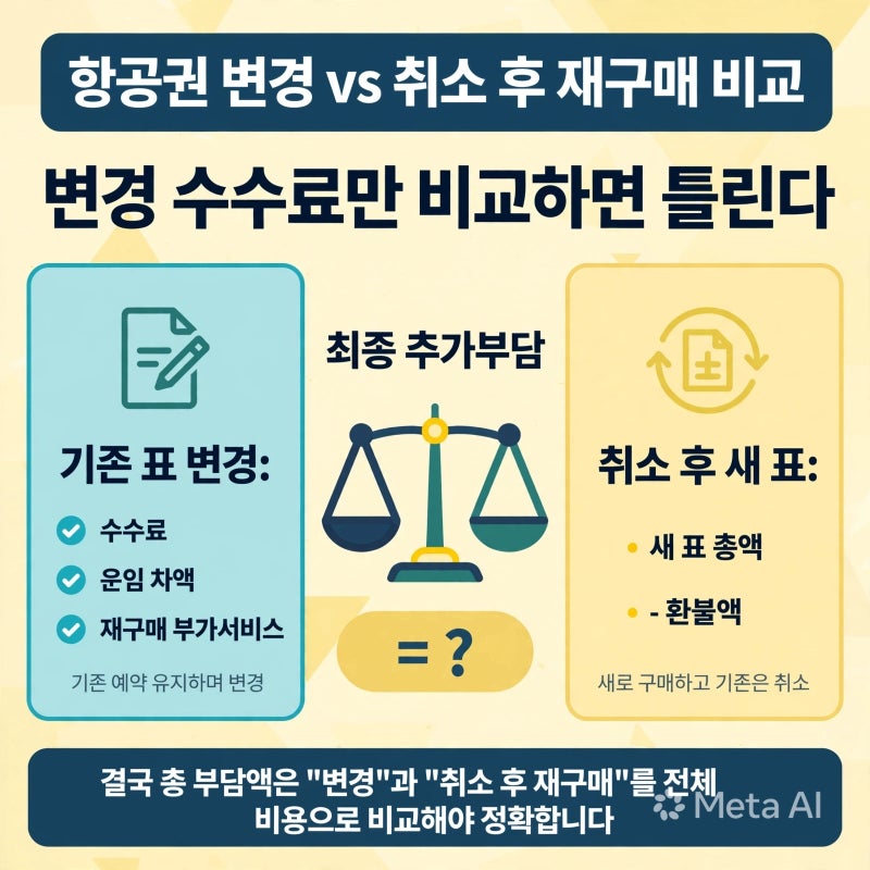 비행기 날짜만 바꾸고 싶다면?｜변경 수수료와 새 항공권 가격 함께 계산하기