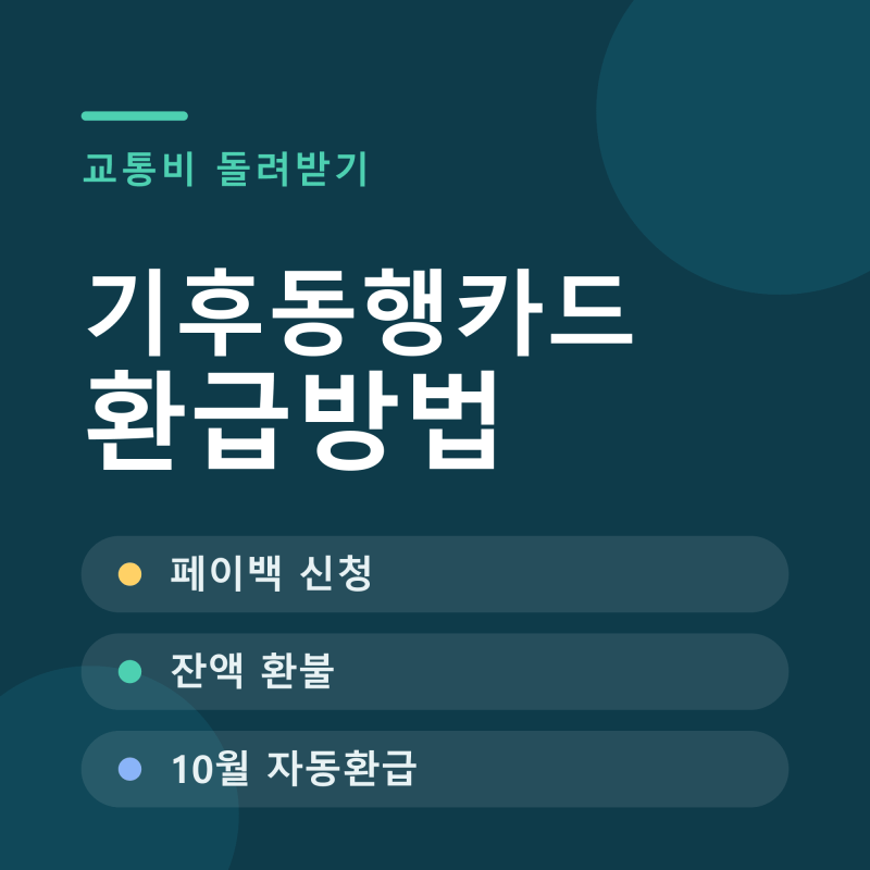 기후동행카드 환급방법, 지금 신청되는 것과 이미 마감된 것