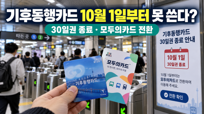 기후동행카드 10월 1일부터 못 쓴다? (+ 30일권 종료 모두의카드 전환 방법)