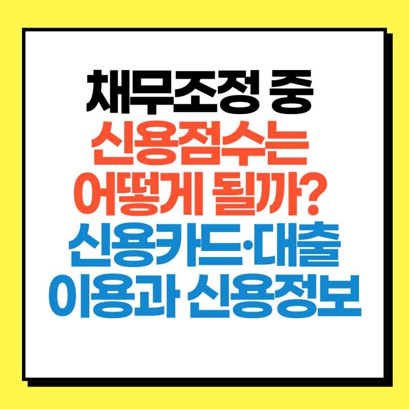 채무조정 중 신용점수는 어떻게 될까? 신용카드·대출 이용과 신용정보