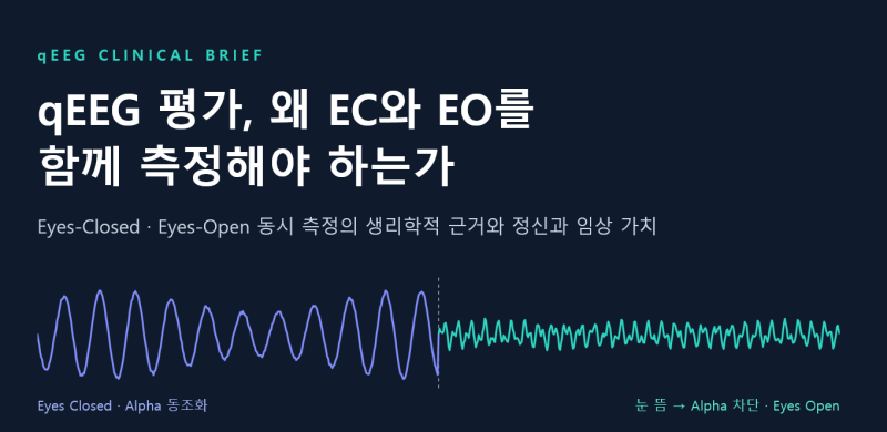 [브레인올 QEEG] 정량화 뇌파 검사, 왜 눈을 감고(EC) 떠서(EO)에 대해 이야기해 보려 합니다.