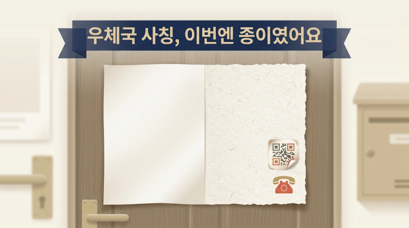 우체국 사칭, 이번엔 문 앞에 붙은 종이였어요 (레터피싱 주의보)