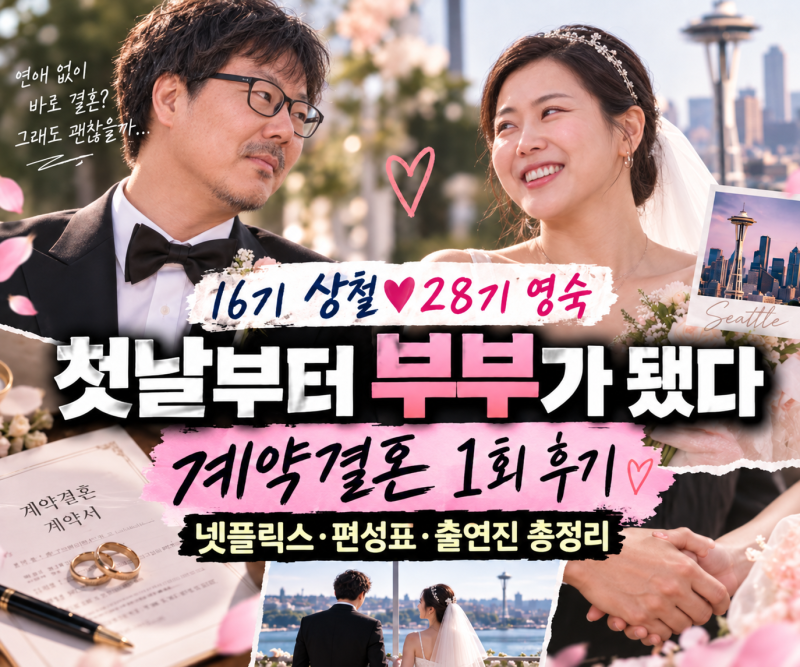 계약결혼 1회 후기, 16기 상철·28기 영숙 만났다…넷플릭스 편성표·출연진 총정리