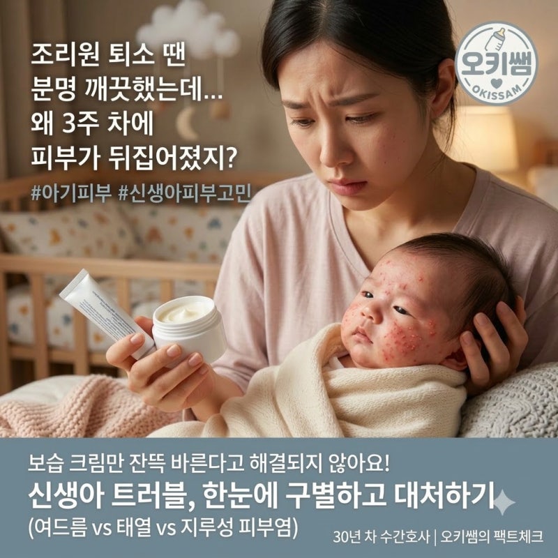 신생아 여드름·태열·지루성 피부염 한눈에 구별하기! 보습 크림 바르면 안 되는 이유 (ft. 쿨....