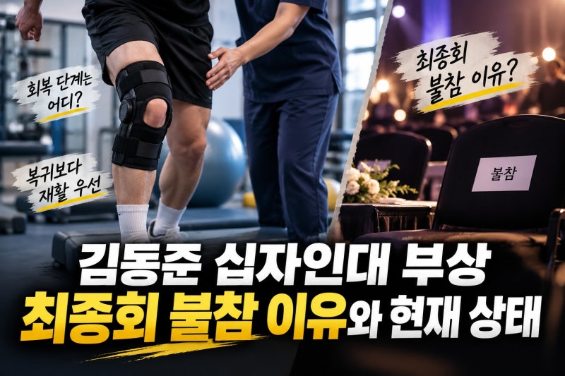 김동준 십자인대 부상 회복 중, 최종회 불참 이유와 현재 상태