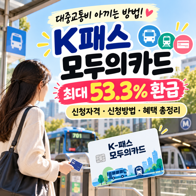 K패스 모두의카드 신청방법·자격 총정리｜환급률 53.3% 기준액·환급일은?