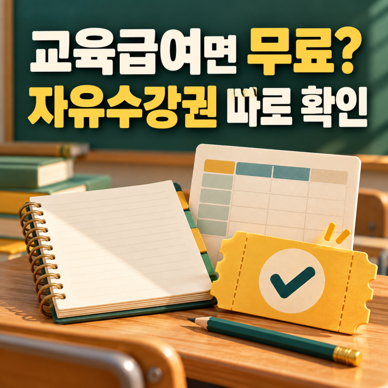 교육급여를 받으면 방과후학교 수강료도 자동으로 무료일까? 자유수강권 확인법