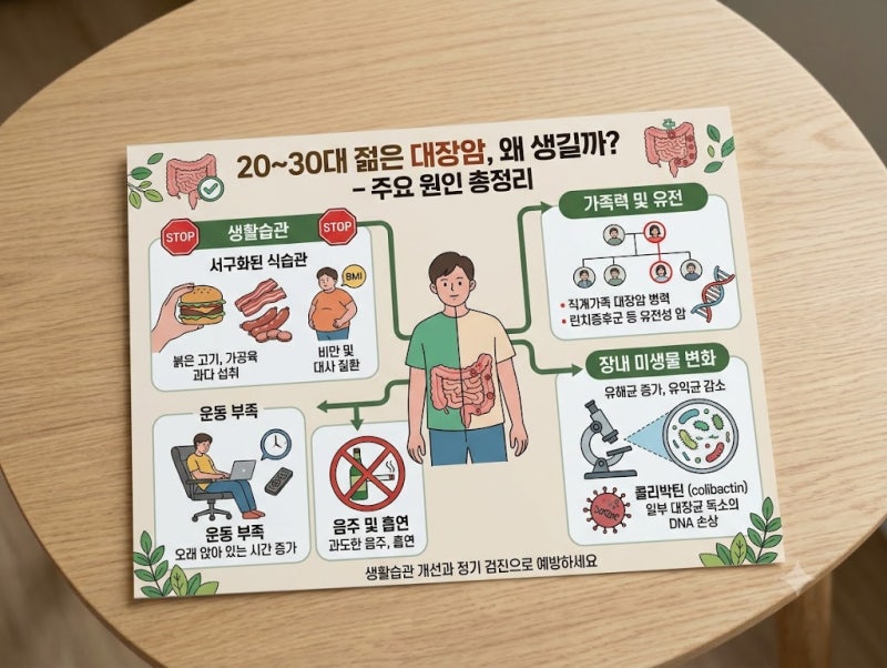 20·30대도 안심할 수 없는 젊은 대장암｜원인부터 놓치기 쉬운 증상까지