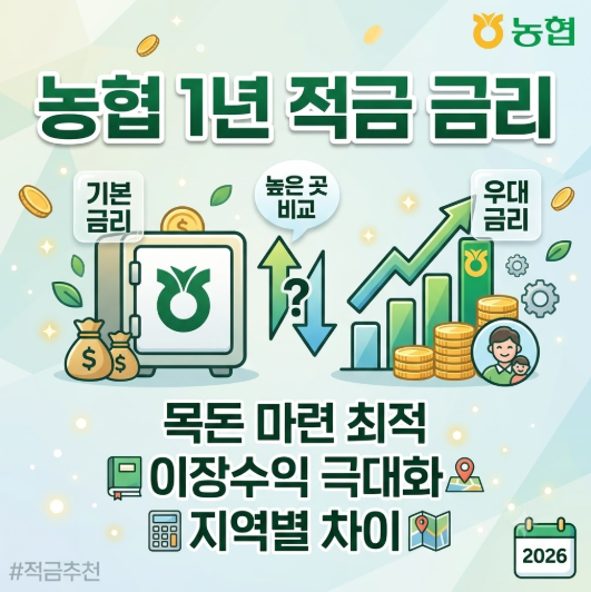 농협 정기적금 금리 1년 얼마나 됐나, 높은곳 비교로 확인해봤어요