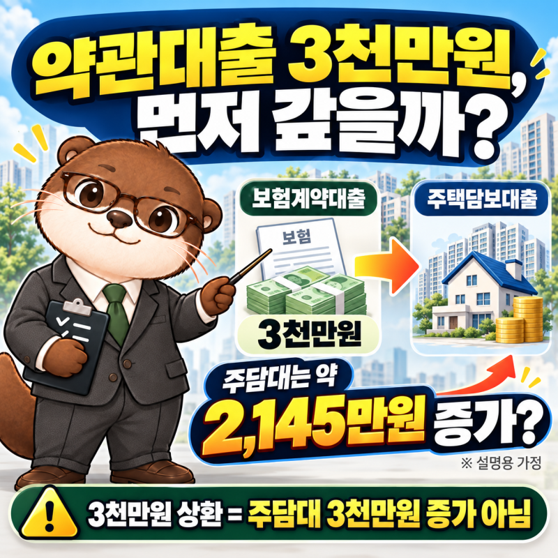 주담대 앞두고 보험계약대출 3천만원, 갚는 게 맞을까?