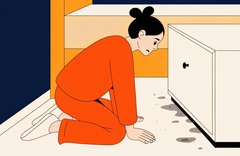 장판 곰팡이 얼룩, 락스로 지워도 장판 밑이 젖어 있으면 다시 올라옵니다