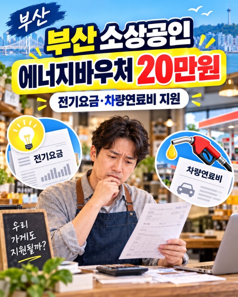 부산 소상공인 20만원 에너지바우처 신청 시작! 대상·사용처·신청방법 총정리