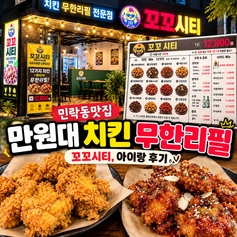 의정부 민락동맛집 만원대 치킨 무한리필 꼬꼬시티, 아이랑 후기