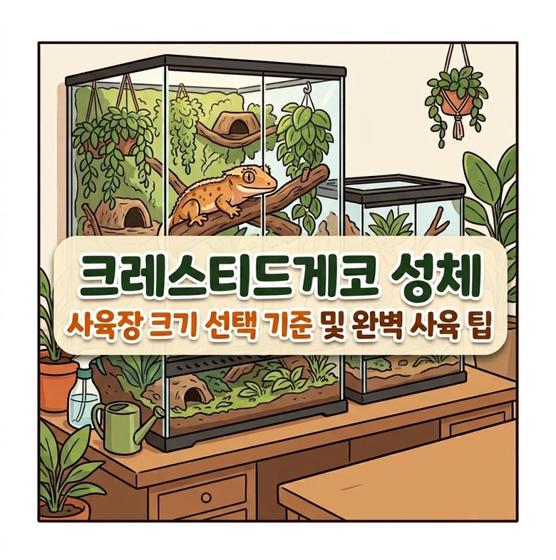 크레스티드게코 성체 사육장 크기 30 30 45 선택 기준 및 완벽 사육 팁