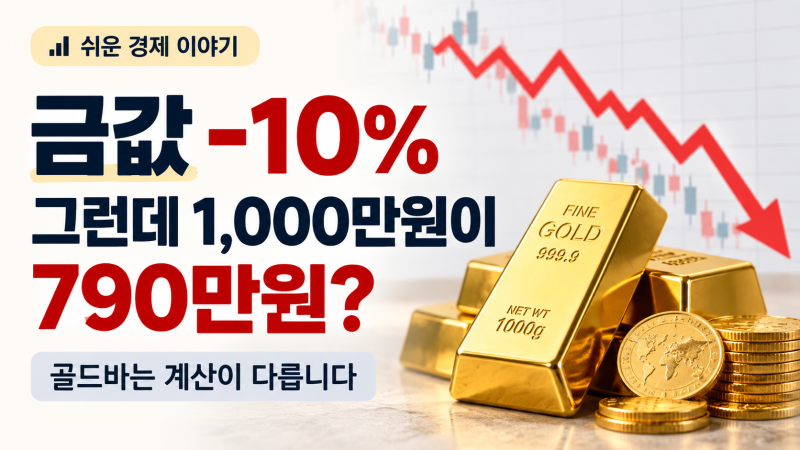 금값 한 달 새 10% 하락, 1,000만원 골드바는 왜 790만원이 될까?