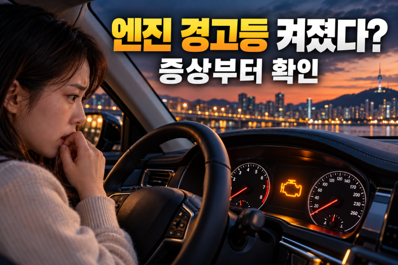 자동차 엔진 경고등 켜졌을 때, 바로 운전해도 될까? 증상부터 확인하세요