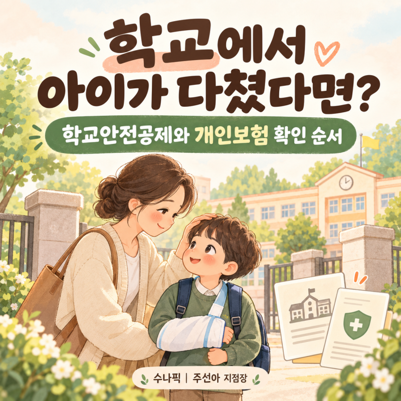 학교에서 아이가 다쳤다면? 학교안전공제와 개인보험 확인 순서