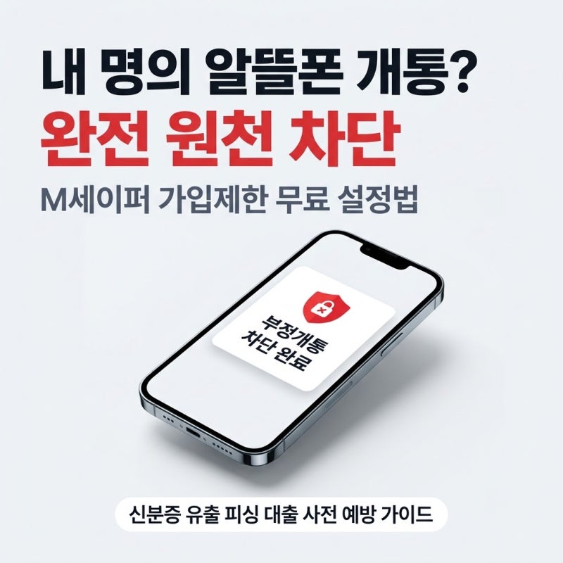 내 주민번호로 알뜰폰 몰래 개통 못 하게 막는 법: 엠세이퍼 무료 차단 4단계