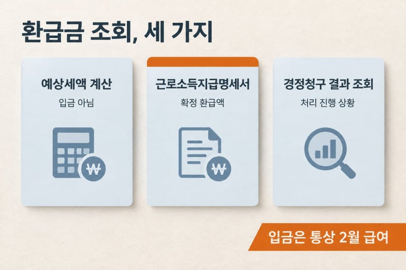 연말정산 환급금 조회 방법, 입금은 통상 2월 급여일입니다