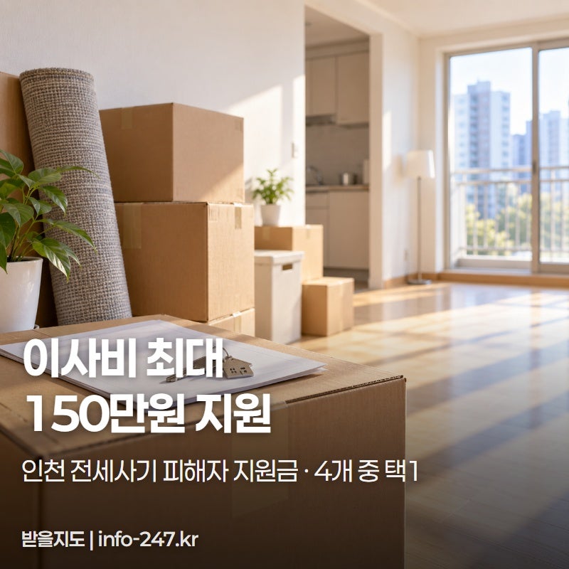인천 전세사기 피해자 이사비 150만원, 월세와 비교하고 신청하세요