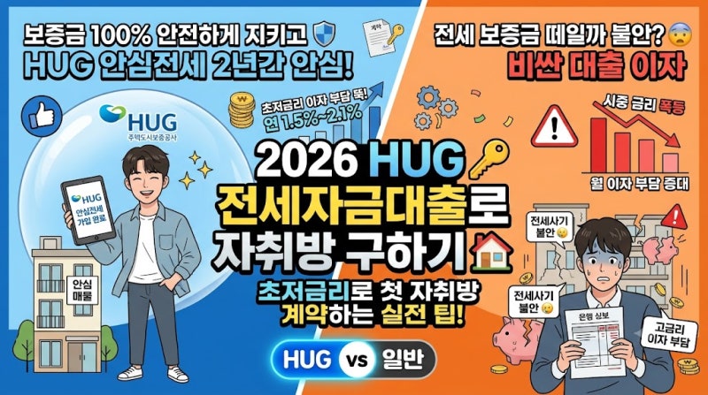 2026 HUG 안심전세대출로 자취방 구하기: 보증금 반환 보증부터 대출 자격 조건 및 계약 주의사....