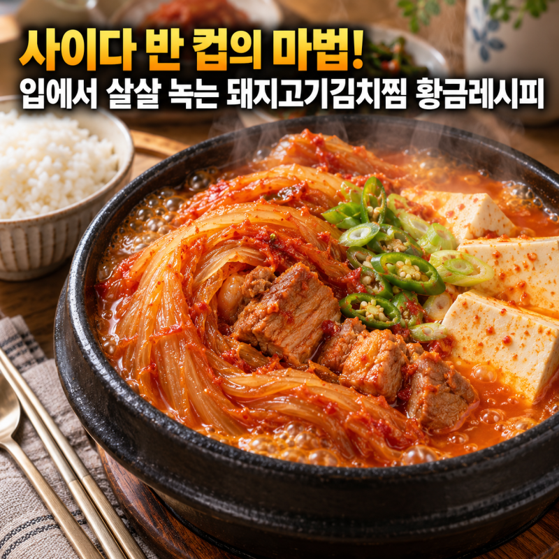 [사이다 한 컵의 비법] 돼지고기김치찜 황금레시피 & 눅눅하지 않은 파래자반볶음 만들기