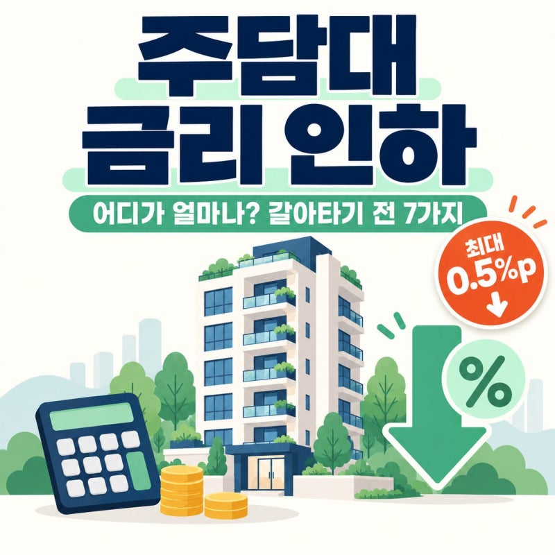 주담대 금리 인하, 어디가 얼마나 내렸나? 갈아타기 전 7가지