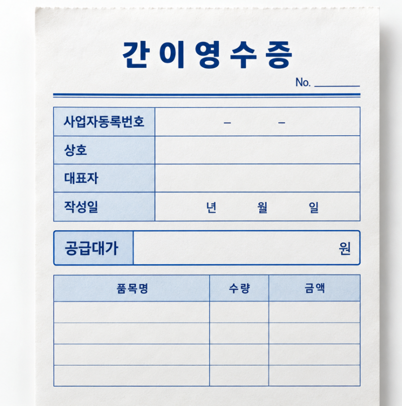 간이영수증 양식 작성방법과 필수 항목