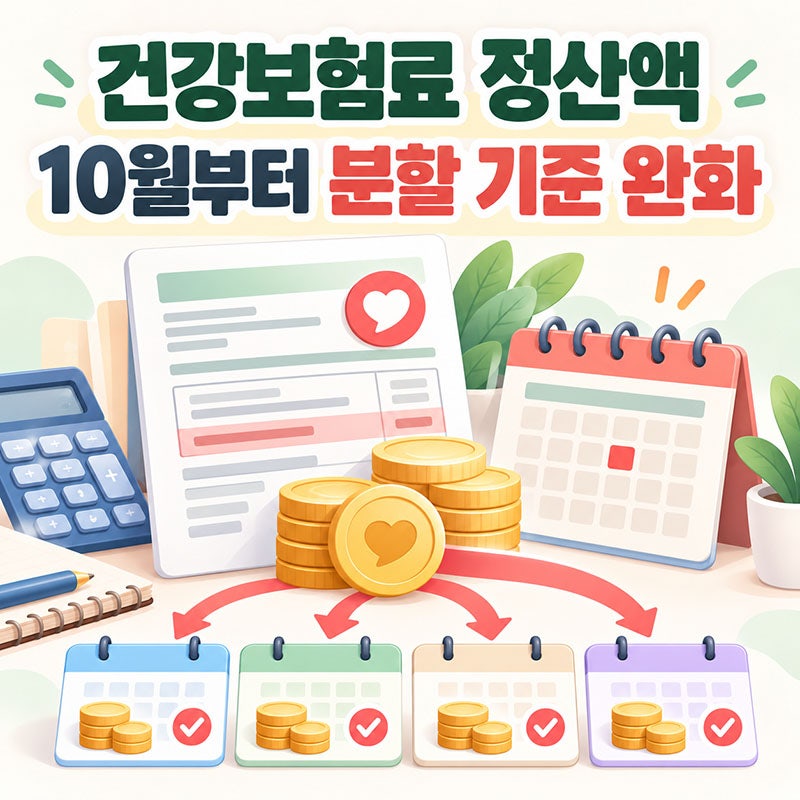 건강보험료 추가 정산액 부담됐다면, 10월부터 분할납부 기준 낮아집니다