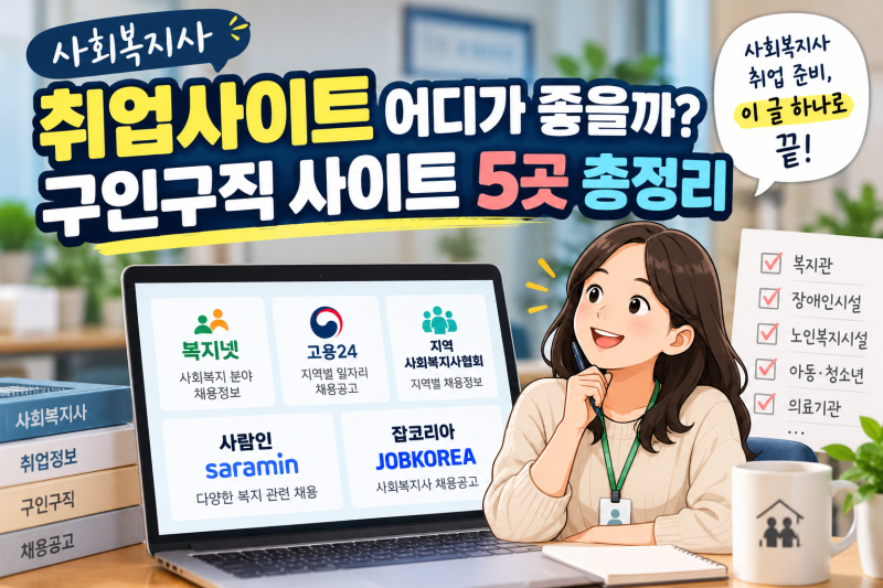 사회복지사 취업사이트 어디가 좋을까? 구인구직 사이트 5곳 총정리