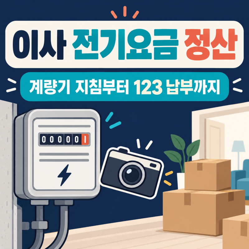이사 당일 전기요금 정산법｜사진만 찍으면 끝? '이것' 안 하면 이중 납부합니다
