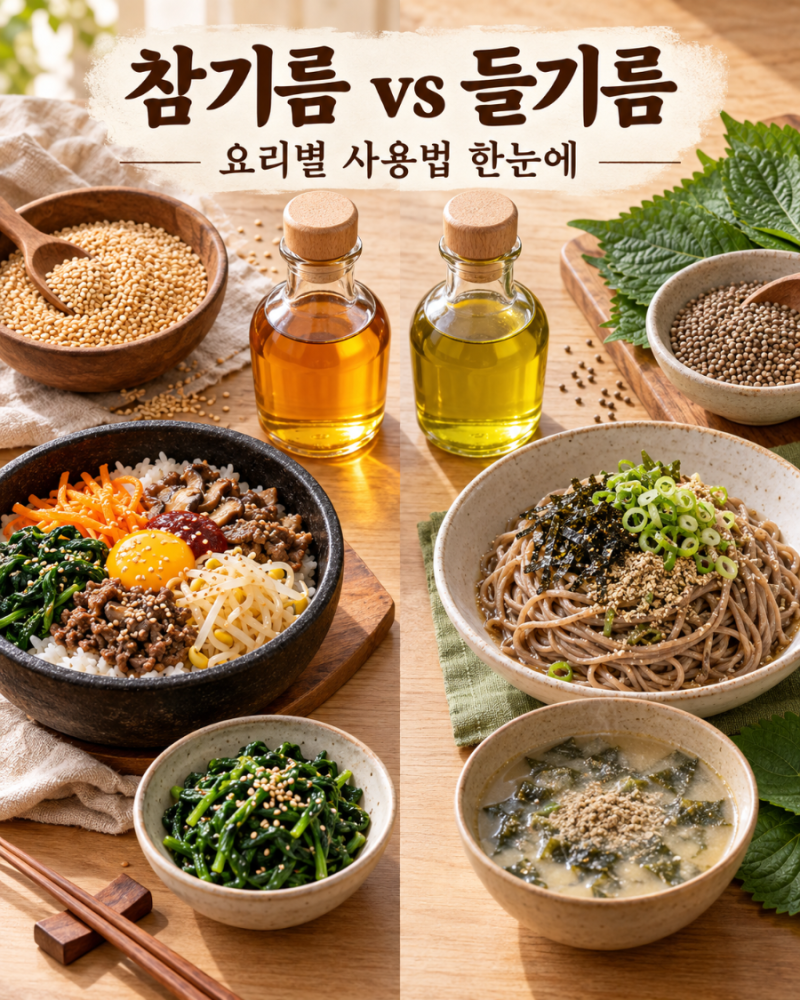 참기름과 들기름, 뭐가 다를까? 요리별로 맛있게 넣는 법