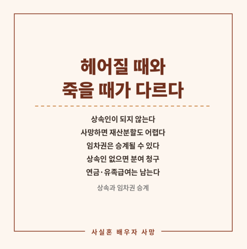 사실혼 배우자 사망과 사실혼 상속, 임차권 승계로 남는 사실혼 재산