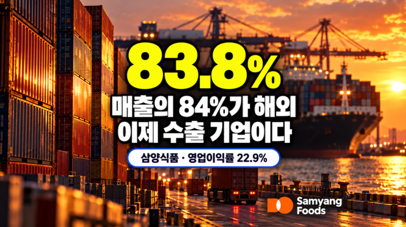 삼양식품 주가 — 해외 매출 비중 83.8%, 영업이익률 22.9%로 방어선을 지켰다
