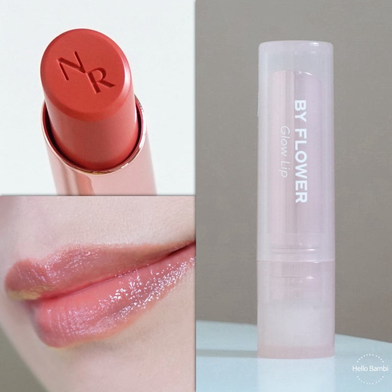 다이소 바이플라워 글로우 립스틱 라넌큘러스 발색