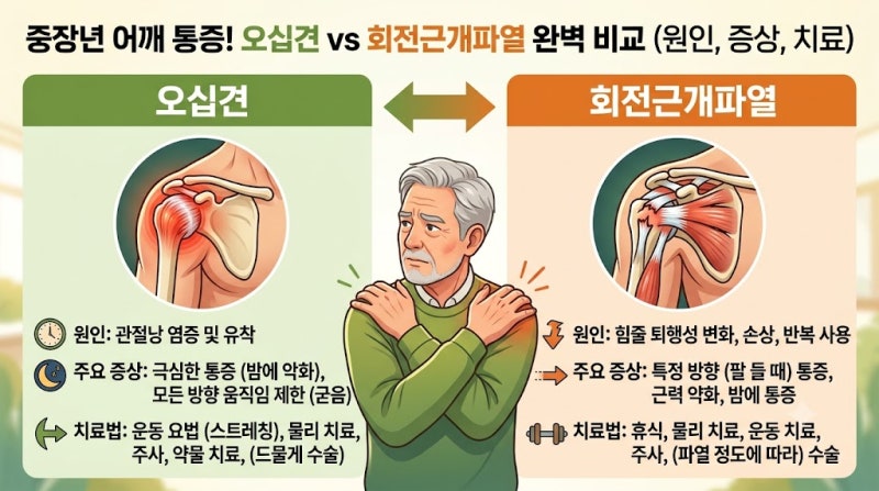 뒷짐 질 때 어깨 찌릿하면 다 오십견일까요? 회전근개 파열 자가진단법