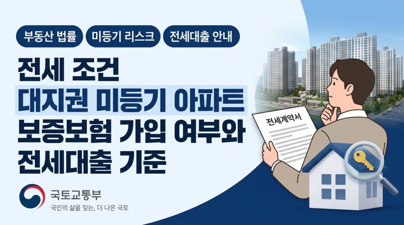 전세 조건 대지권 미등기 아파트 보증보험 가입 여부와 전세대출 기준