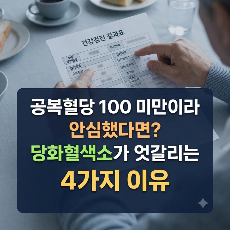 공복혈당 100 미만이라 안심했다면? 당화혈색소가 엇갈리는 4가지 이유