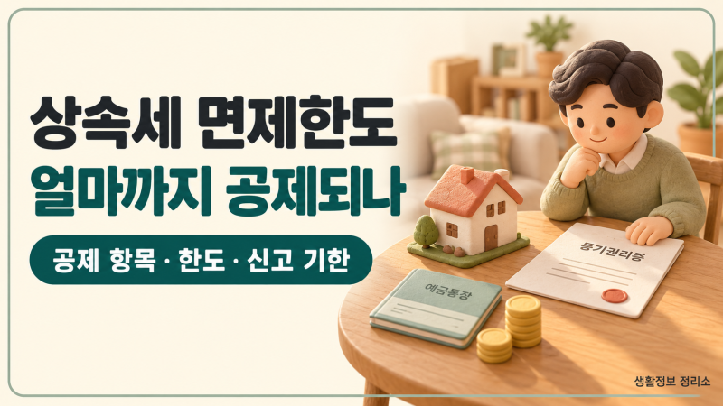 상속세 면제한도 얼마까지 — 2026년 공제 항목과 신고 기한