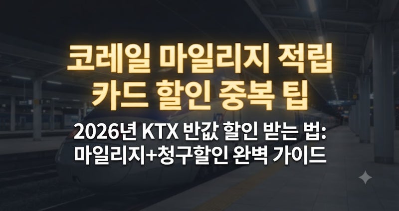 코레일 마일리지 적립과 카드 할인 중복 적용 방법은?