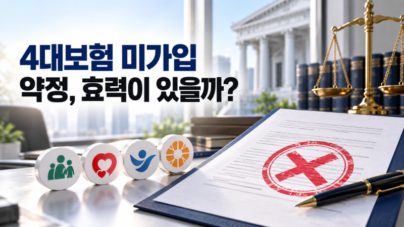 근로자가 서명한 4대보험 미가입 약정, 법적 효력이 있을까?