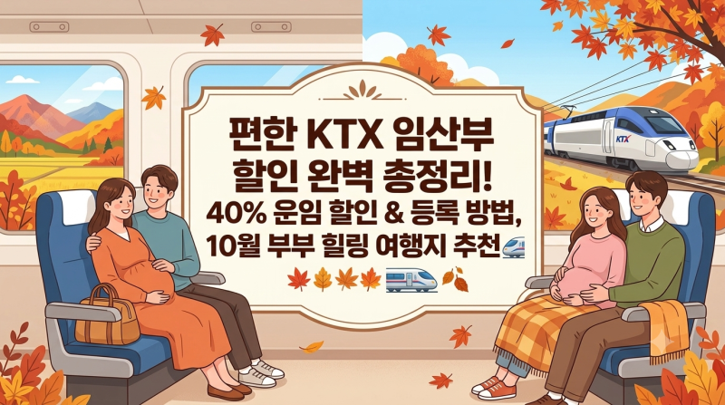 임산부 KTX 할인 맘편한 KTX 등록 방법 & 10월 부부 힐링 여행지 추천 3선