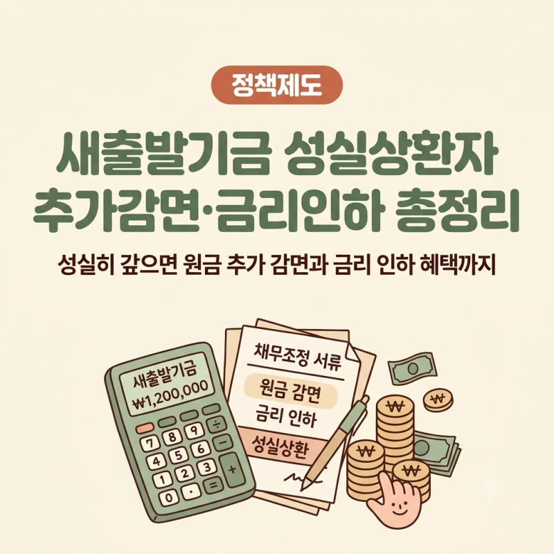 "빚 갚을수록 혜택 커진다!" 소상공인 새출발기금 성실상환자 추가감면·금리인하 총정리
