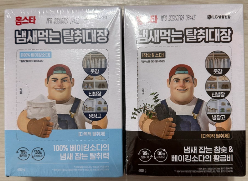 홈스타 냄새먹는 탈취대장 100% 베이킹소다, 참숯&소다 탈취제 소개