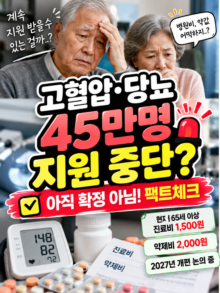 고혈압·당뇨 65세 이상 진료비·약제비 지원 중단되나? 2027 사업 개편 내용 총정리