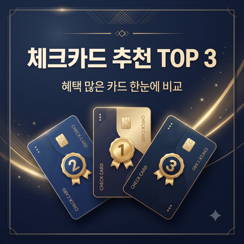 체크카드 추천 TOP 3,2026 혜택 많은 체크카드 비교 (캐시백·교통·해외여행 혜택 총정리)