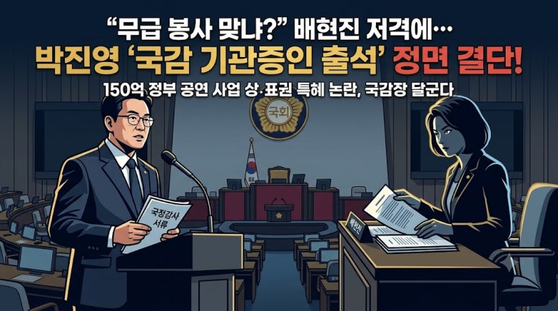 "진짜 무급 맞나요?" 배현진 의원 저격에 JYP 박진영이 직접 국감 증인으로 나서는 이유는?